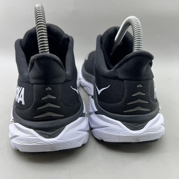 Hoka One One Clifton 8 Running Shoes Women Size 7.5 Black White Comfort Sneakers - Picture 4 of 8